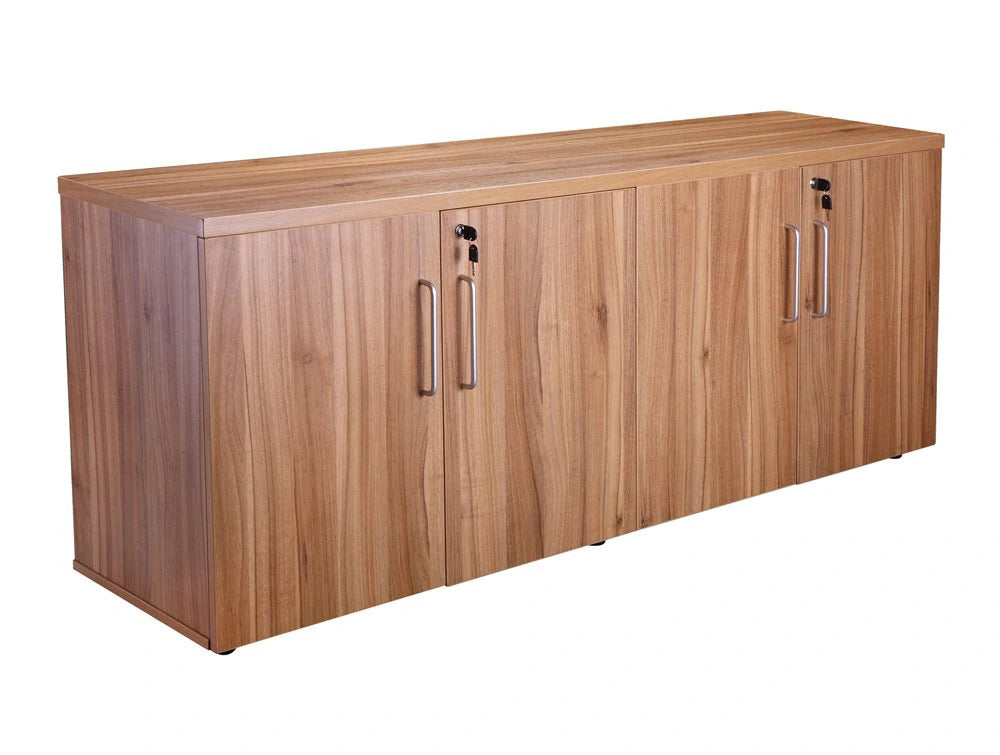 Exec Cred180W Elite 4 Door Credenza Unit With Shelves In Walnut