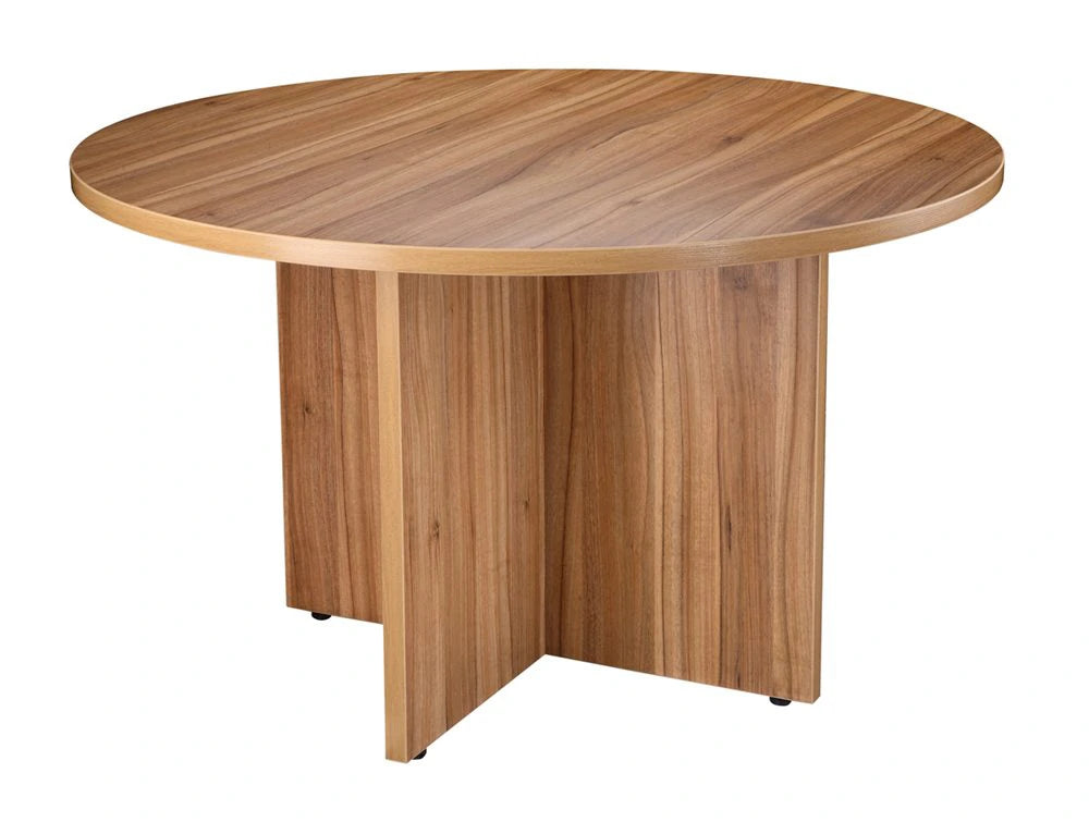 Exec Rt120W Elite Circular Table Arrowhead Base In Walnut