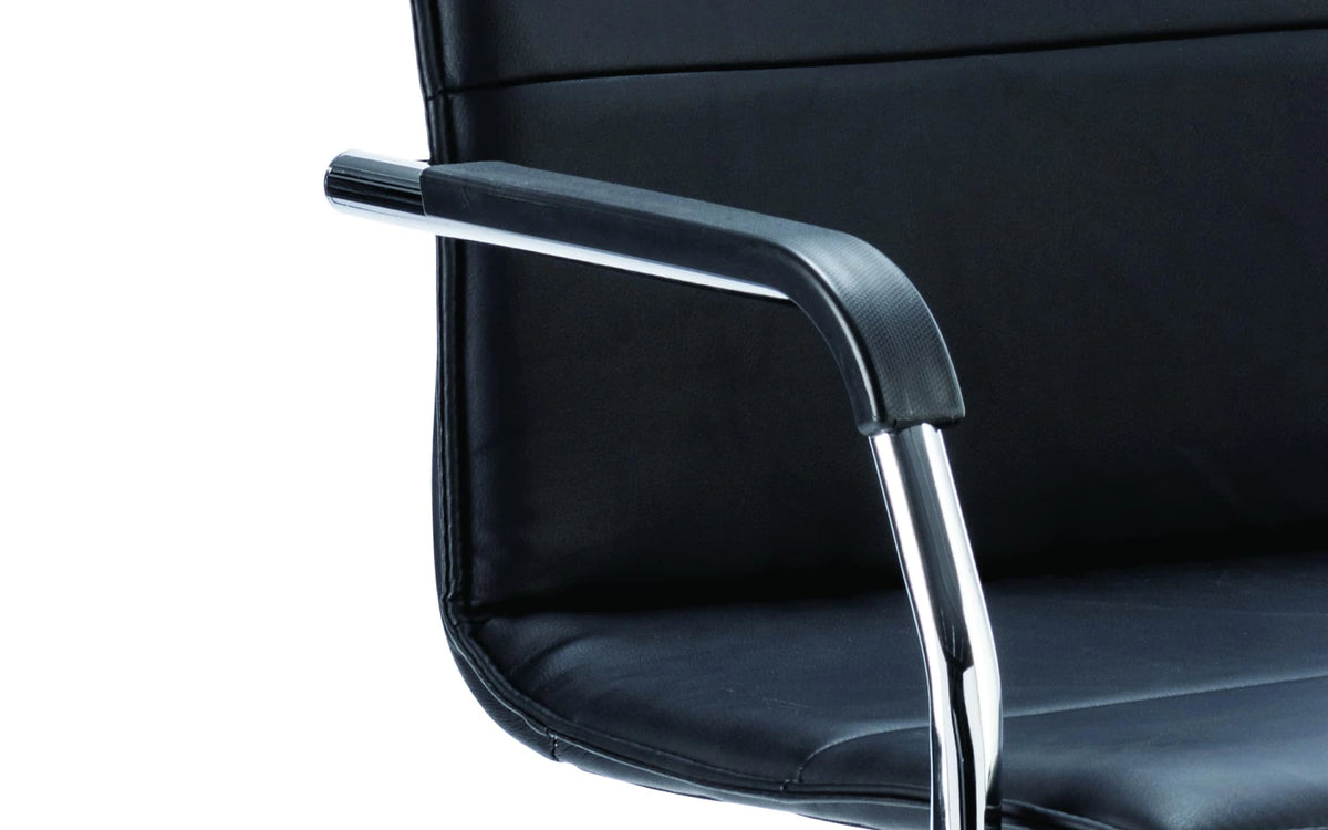 Echo Medium Back Leather Cantilever Visitor Chair With Arms BR000178 3