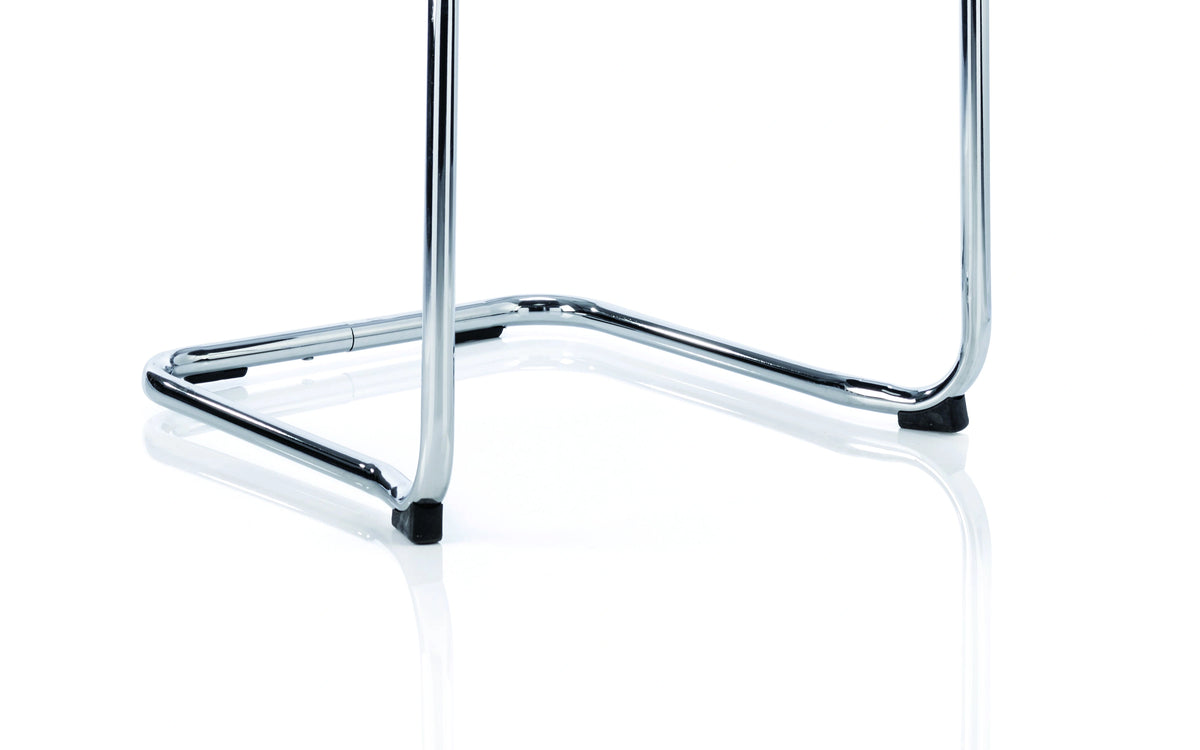 Echo Medium Back Leather Cantilever Visitor Chair With Arms BR000178 4