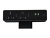 Eclipse Glass fronted with 2no UK Sockets Resetable Fuse Black