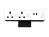 Eclipse Glass fronted with 2no UK Sockets Resetable Fuse White