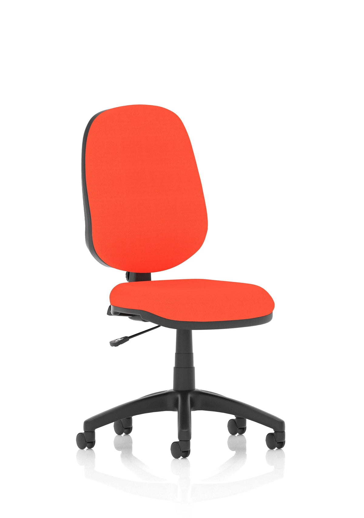 Eclipse Plus I Lever Task Operator Chair Black Back Bespoke Seat With Height Adjustable Arms In Tabasco Orange Image 4