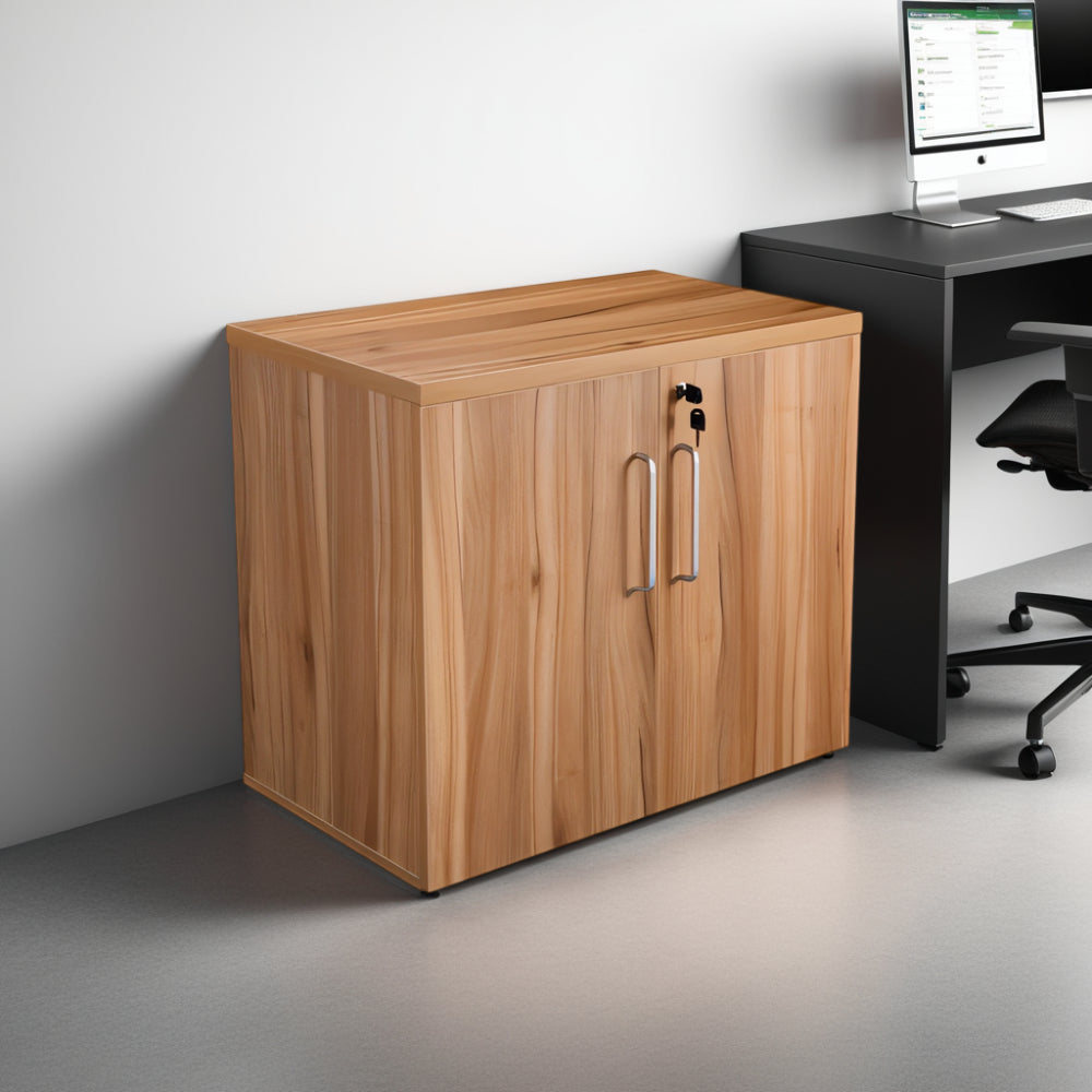 Elite 2 Level Wooden Cupboard with Task Chair and Table in Office Setting