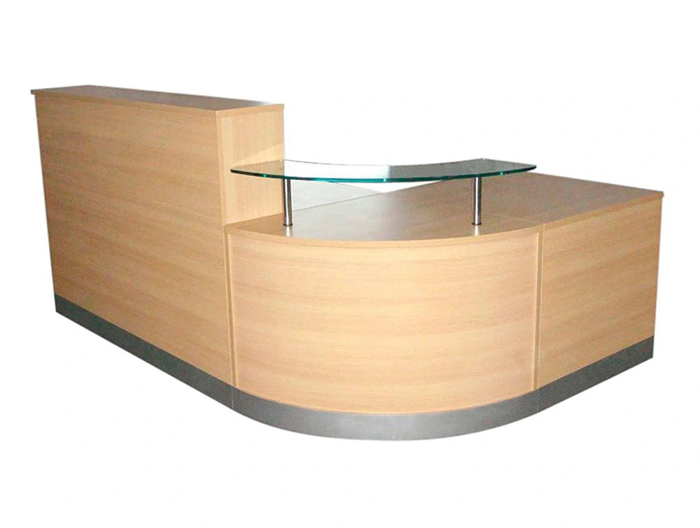 Elite 3 Section Curved Corner Reception Unit In Light Oak