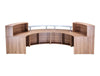 Elite 4 Section Semi Circle Reception Unit In Walnut Back Walnut