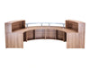 Elite 4 Section Semi Circle Reception Unit In Walnut Back Walnut