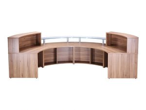 Elite 4 Section Semi Circle Reception Unit In Walnut Back Walnut