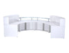 Elite 4 Section Semi Circle Reception Unit In White Back Angle
