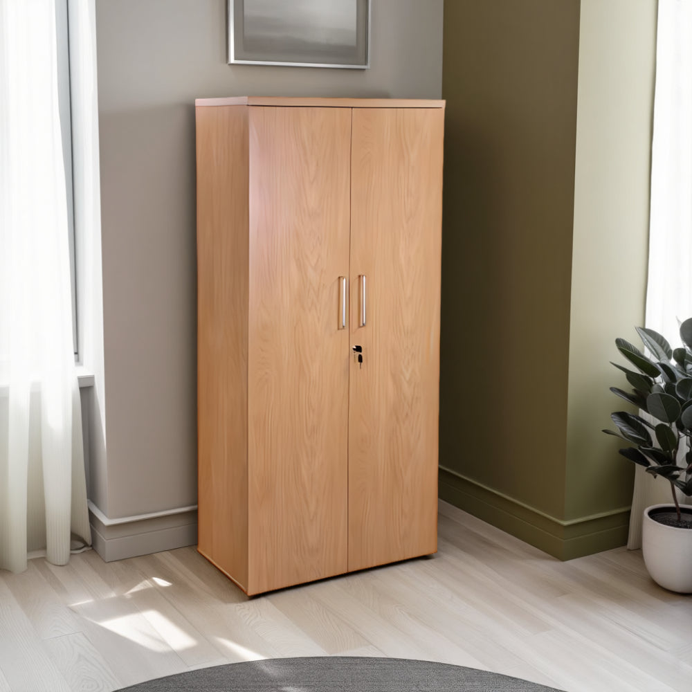 Elite 5 Level Wooden Cupboard with Indoor Plant in Modern Office Setting