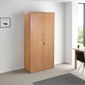 Elite 5 Level Wooden Cupboard with Office Table and Chair in Modern Office Setting