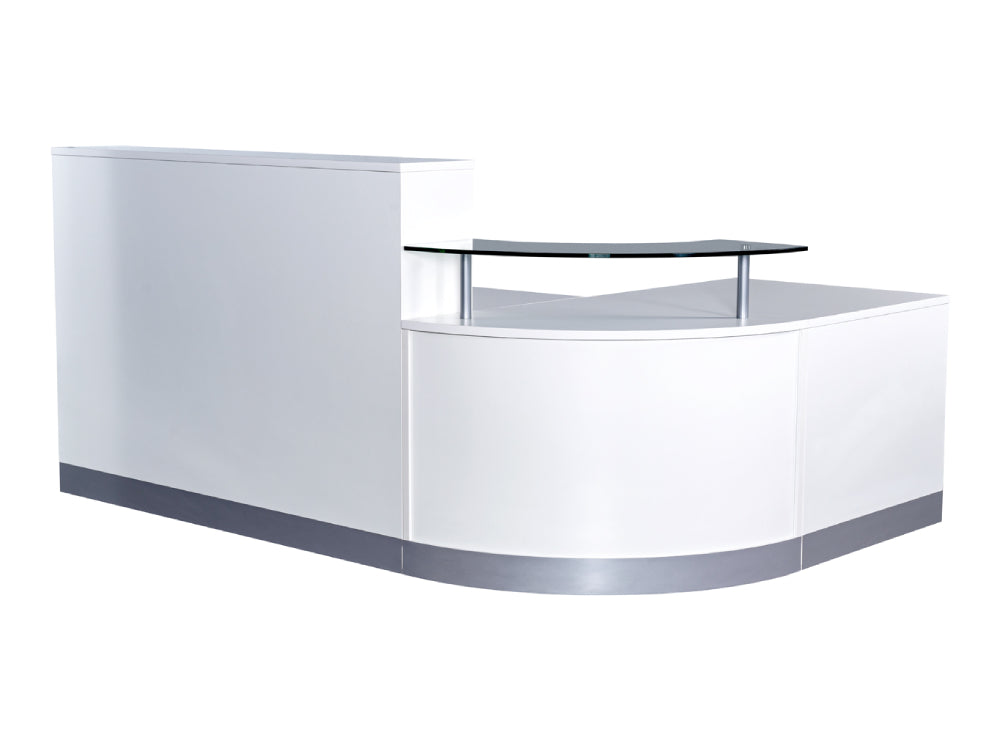 Elite Curved Corner Reception Unit White
