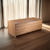 Elite Wooden Executive Desk with Bow Front in Modern Office Setting
