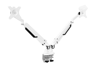 Emma Gas Spring Dual Monitor Arms in White