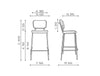 Epocc High Stool with Footrest Dimensions