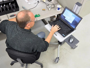 Ergotron Neo Flex Laptop Cart Being Used