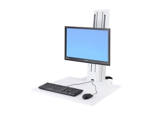 Ergotron Workfit Sr Sit Stand Workstation In White Low