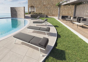 Etesian Outdoor Sun Lounger With Coffee Table At The Pool Side