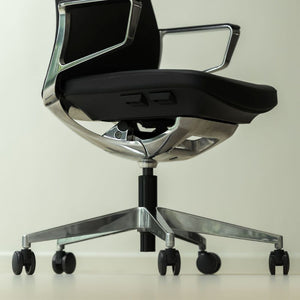 Executive Conference Chair with Polished Aluminium Frame Base Detail