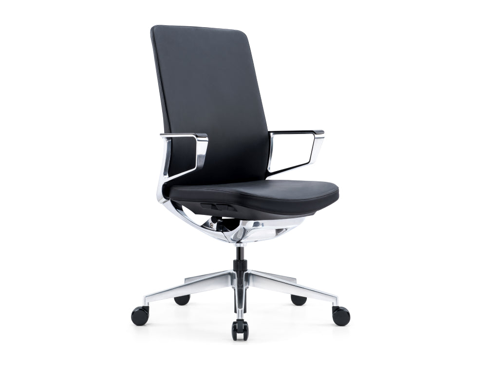 Executive Conference Chair with Polished Aluminium Frame