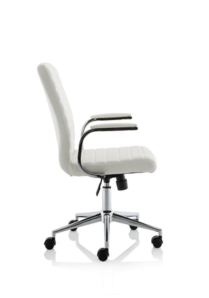 Ezra Executive White Leather Chair Image 16