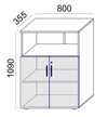 Filing Cabinet With One Open Space Sv 09 Dimensions