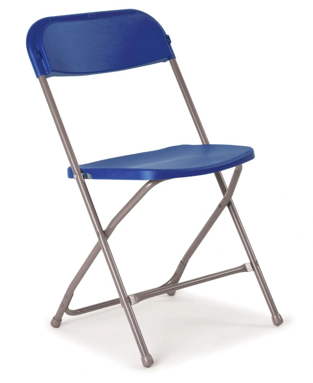 Flat Back Folding Chair - Blue