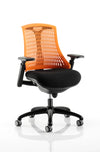Flex Medium Back Black Frame Task Operator Office Chair With Arms KC0075 2