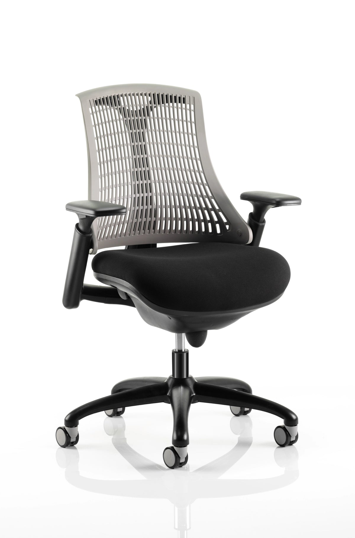 Flex Medium Back Black Frame Task Operator Office Chair With Arms KC0077 1