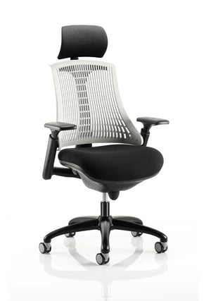 Flex Medium Back Black Frame Task Operator Office Chair With Arms KC0104 2