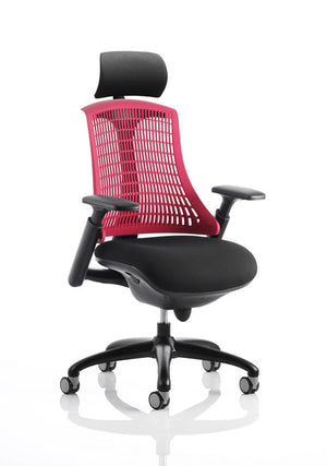 Flex Medium Back Black Frame Task Operator Office Chair With Arms KC0105 2