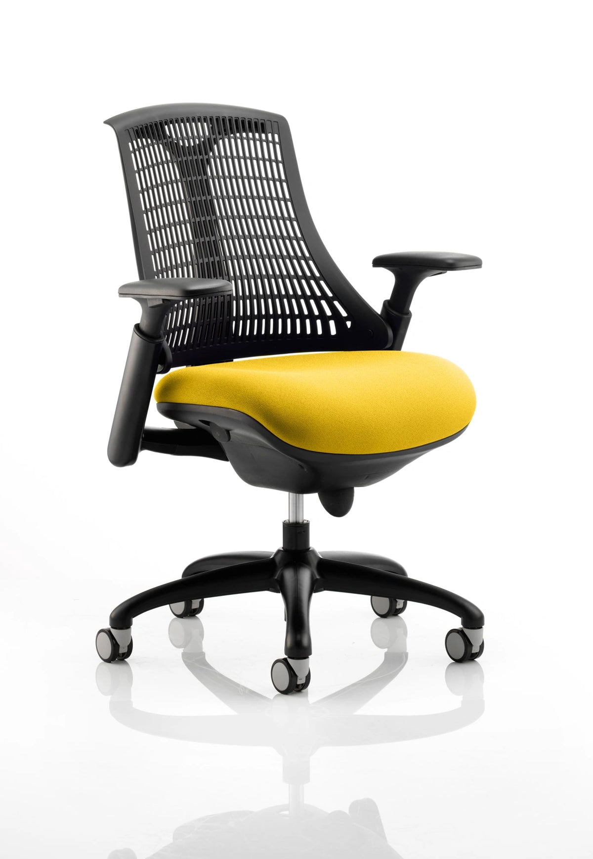 Flex Medium Back Black Frame Task Operator Office Chair With Arms KCUP0285 1