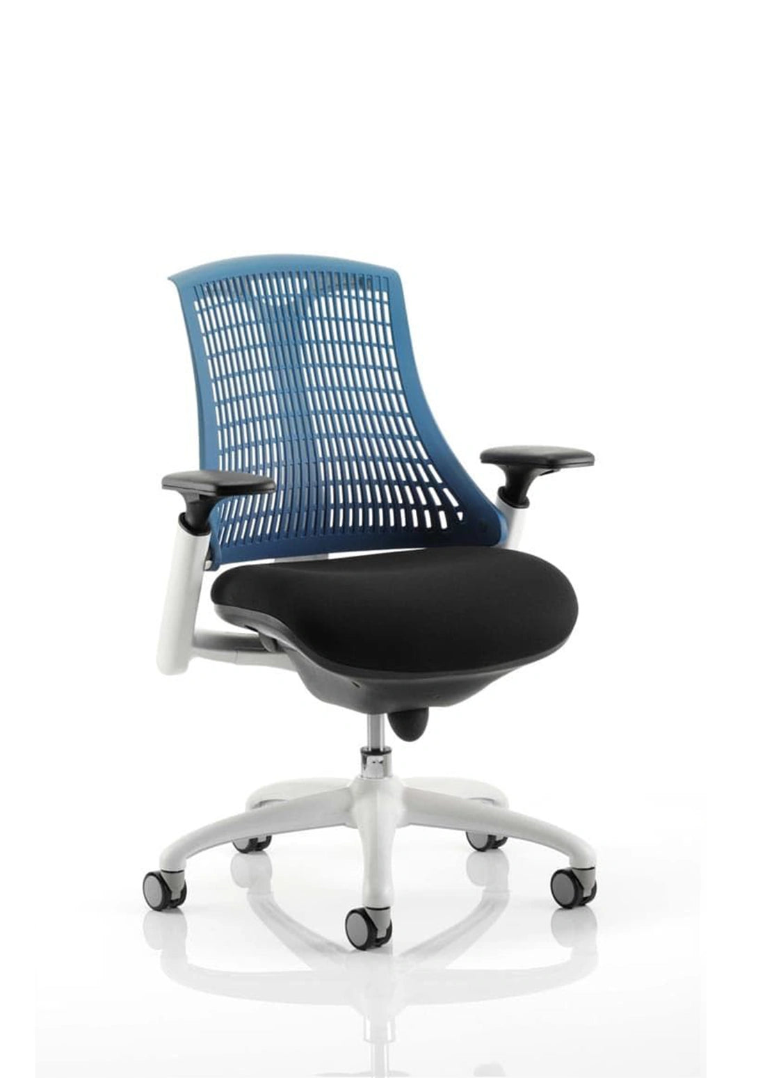 Flex Medium Back White Frame Task Operator Office Chair With Arms KC0060 1