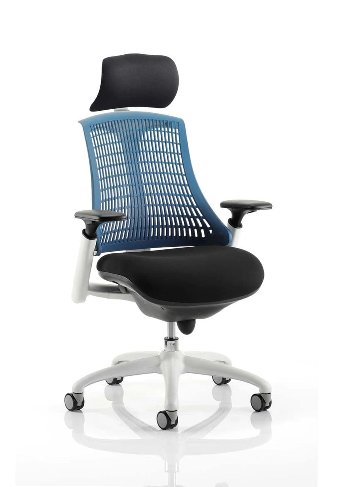 Flex Medium Back White Frame Task Operator Office Chair With Arms KC0092 1
