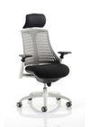 Flex Medium Back White Frame Task Operator Office Chair With Arms KC0093 2