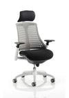 Flex Medium Back White Frame Task Operator Office Chair With Arms KC0093 2