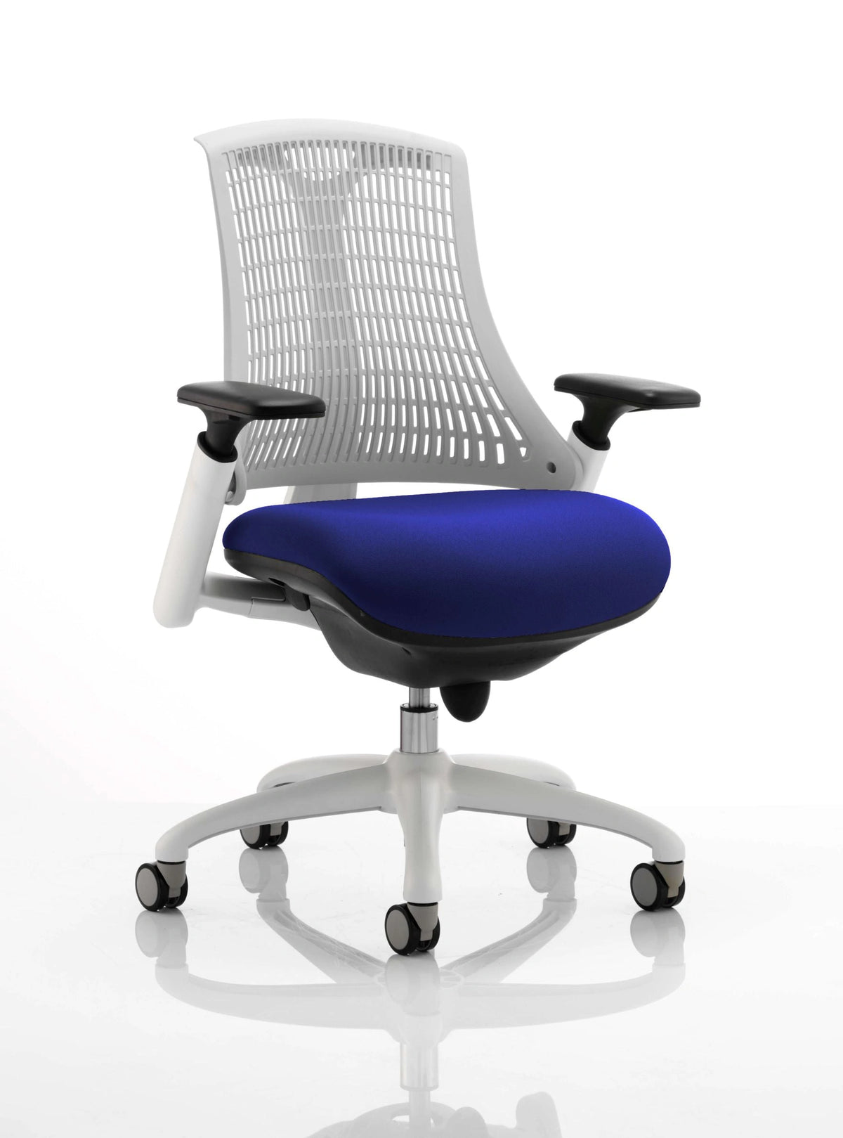 Flex Medium Back White Frame Task Operator Office Chair With Arms KCUP0731 1