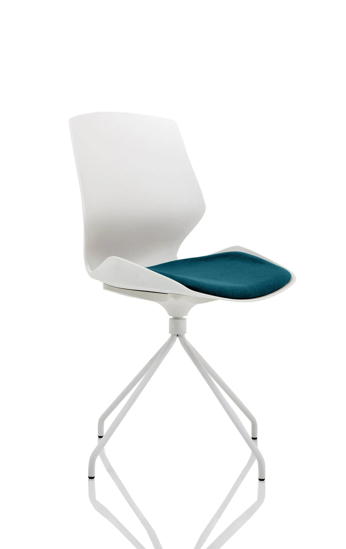 Florence Spindle White Frame Fabric Seat Visitor Chair KCUP1530 1