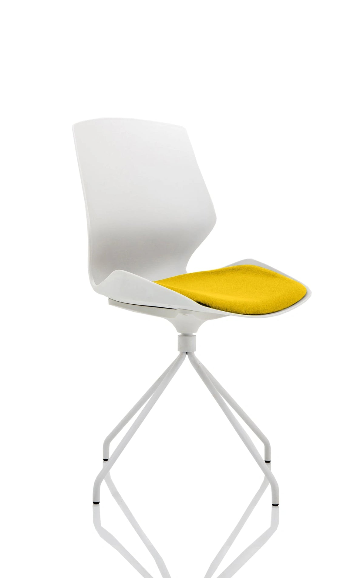 Florence Spindle White Frame Fabric Seat Visitor Chair KCUP1531 1