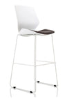Florence White Frame Fabric Seat High Stool Chair BR000210 1