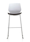 Florence White Frame Fabric Seat High Stool Chair BR000210 3