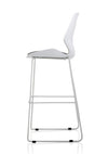 Florence White Frame Fabric Seat High Stool Chair BR000210 5