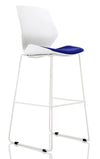 Florence White Frame Fabric Seat High Stool Chair KCUP1540 2