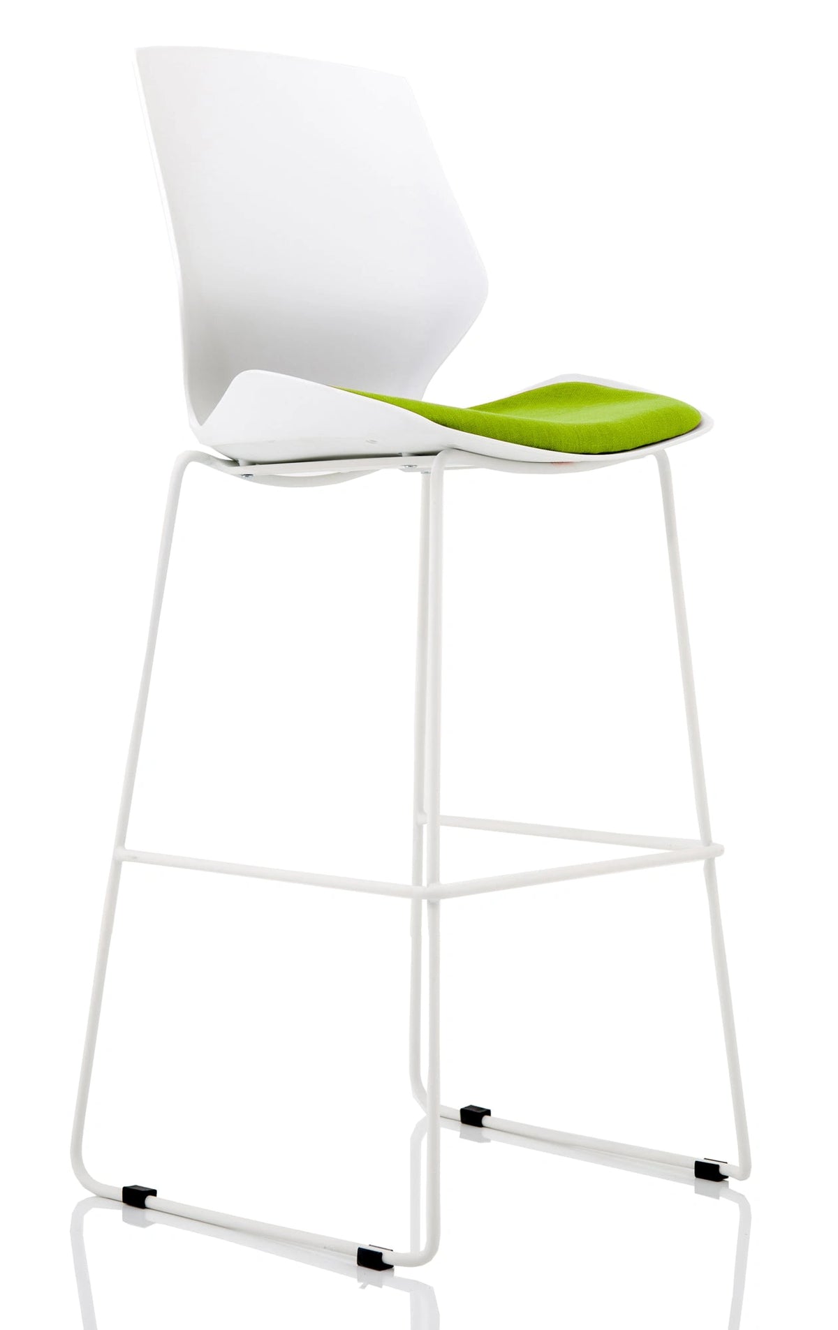 Florence White Frame Fabric Seat High Stool Chair KCUP1541 1