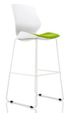 Florence White Frame Fabric Seat High Stool Chair KCUP1541 2