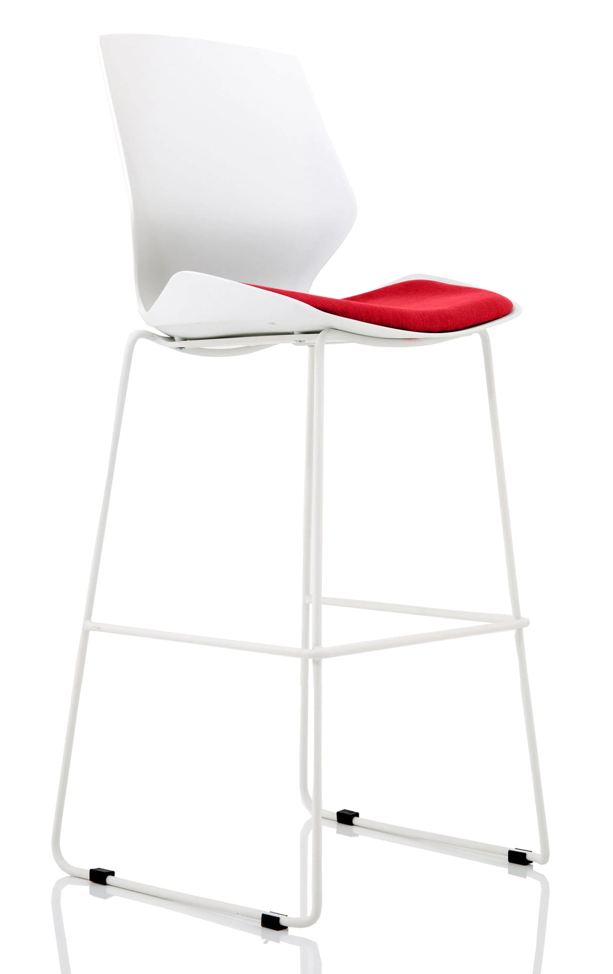 Florence White Frame Fabric Seat High Stool Chair KCUP1544 1