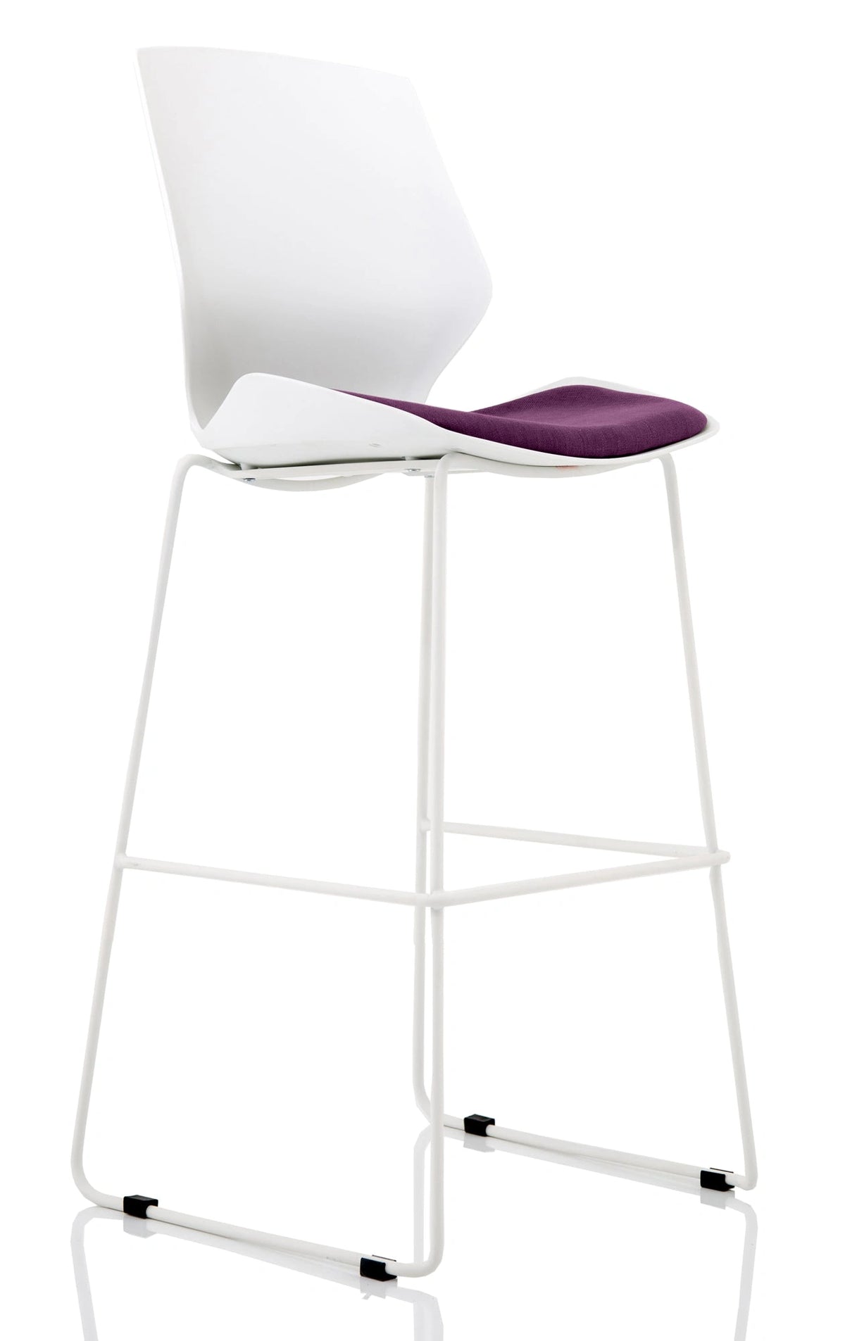 Florence White Frame Fabric Seat High Stool Chair KCUP1545 1