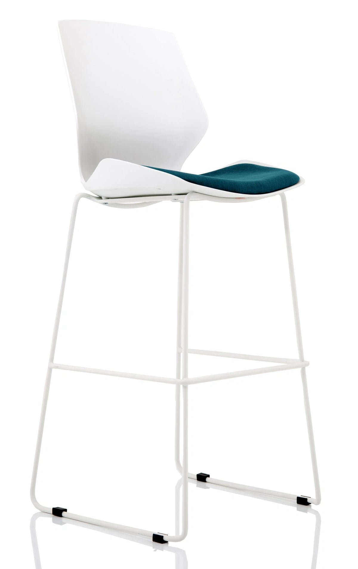 Florence White Frame Fabric Seat High Stool Chair KCUP1546 1