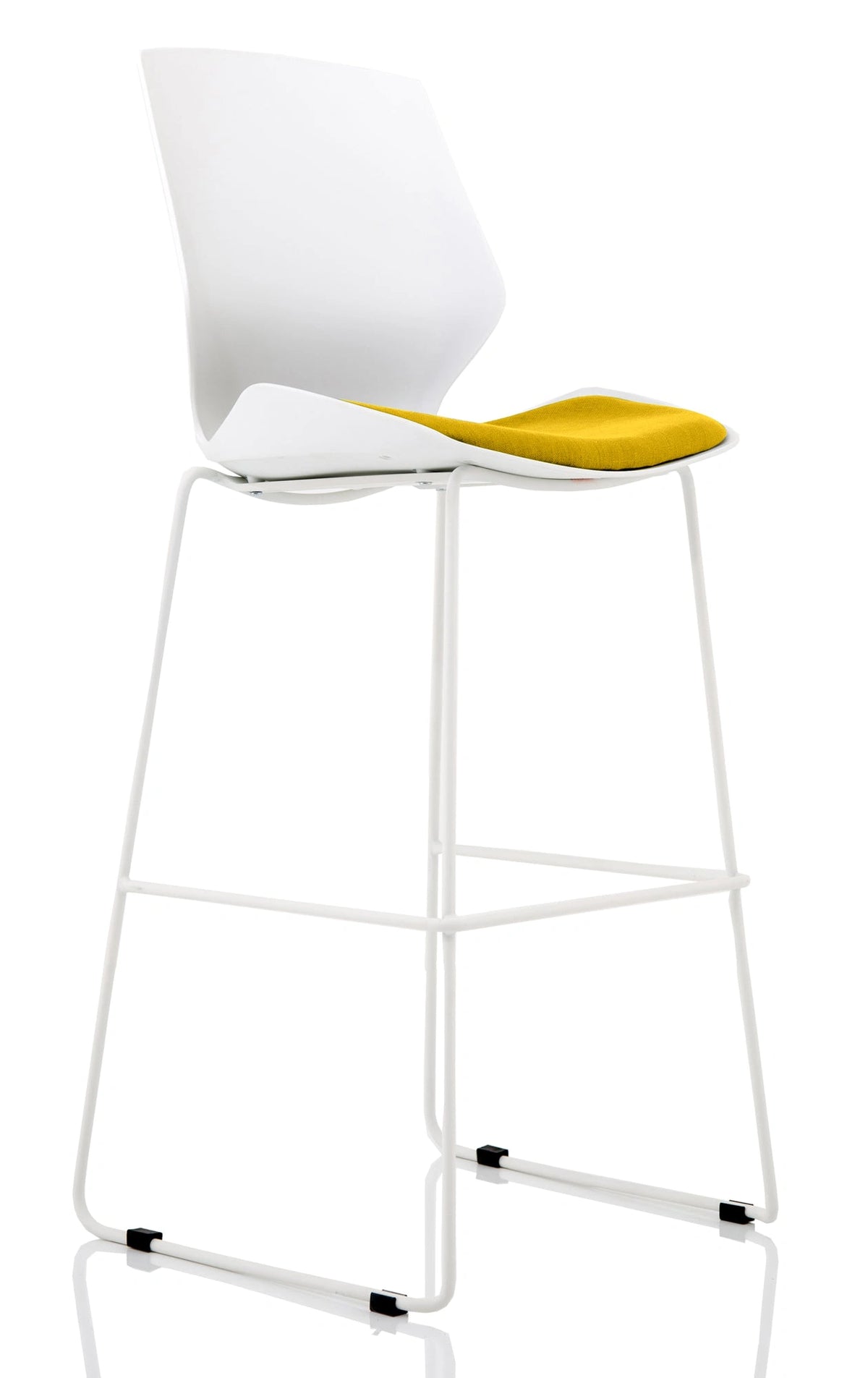 Florence White Frame Fabric Seat High Stool Chair KCUP1547 1