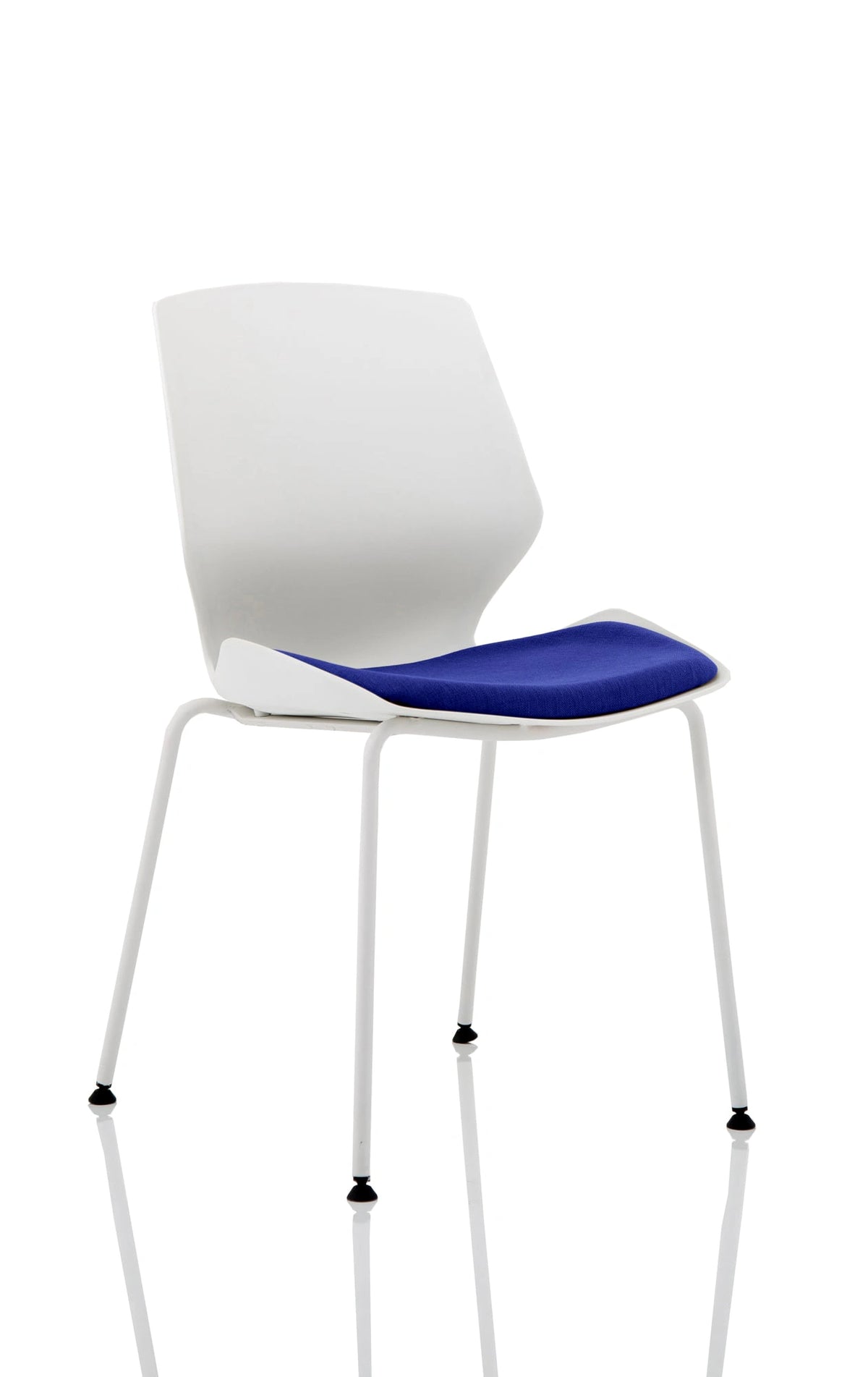 Florence White Frame Fabric Seat Visitor Chair KCUP1532 1